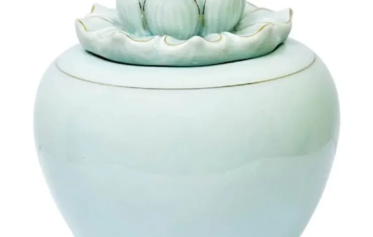Hủ sứ búp sen trắng ngọc